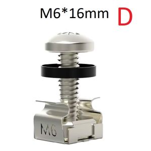 [HCM] 10 bộ ốc vít bulong bắt tủ rack M6x16mm (ĐEN/BẠC) ốc gai cho tủ mạng máy chủ kệ định tuyến