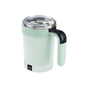 MILDGLOW with Straw Automatic ic Stirring Mug 380ML Rechargeable Electric Mixing Coffee Mug  Stainless Steel Stirring Cup Mixer Office