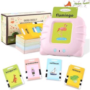 510 Words Preschool Early Learning Flash Cards Reader Machine Learn English Chinese Words Vocabulary Smart Speaker Talking Toy for Eearly Education Age 1-6 Years Old