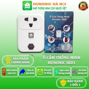 Ổ Cắm Điện Sk01 Hunonic Công Suất 4000w Điều Khiển Từ Xa Hẹn Giờ Bật Tắt Tự Động Thiết Bị Điện