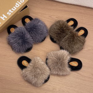[Free Shipping] New WomenS Casual Height-Increasing Fur-Lined One-Strap Sandals For Spring And Summer Featuring A Wedge Heel And Platform Sole