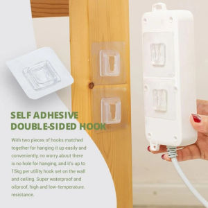 1/3/5 Sets Double-sided Self-adhesive Wall Hooks Waterproof Oilproof Seamless Hanging Bathroom Storage Hook