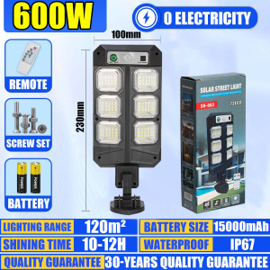 30-year warranty LIKHA solar light outdoor waterproof IP67 2000W/3000W LED lamp outdoor lighting street light solar light with solar panel solar street light heavy duty garden light automatically night light flood light intelligent sense with remote