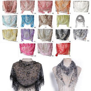 Phụ Nữ hình hoa Xuyên Thấu Ren Cho Tam Giác Mạng Che Mặt Giáo Hội Mantilla Khăn Khăn choàng quấn Tasse