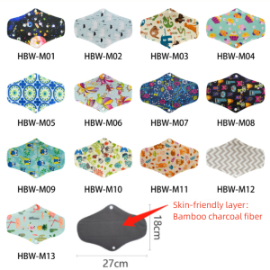 Bamboo Cloth Sanitary Napkin Reusable Washable Menstrual Pads Women Hygiene Sanitary Towels Pads Postpartum Nursing Pads Random Pattern