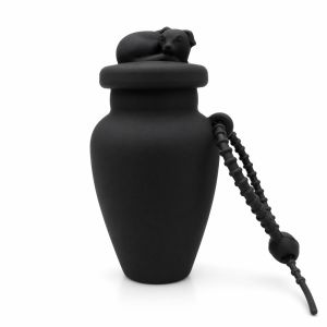 OUTOPEN Silicone Hũ đựng tro cốt tưởng niệm thú cưng Được làm thủ công có dây đeo có thể điều chỉnh Lọ đựng tro cốt mèo Đồ lưu niệm về thú cưng Hình Dáng Mèo Chó Thùng chứa đồ Dành cho Thỏ Chó Mèo Chim