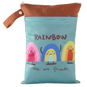 Waterproof Wet Bag Baby Diaper Bag Stroller Organizer Storage Bag Double Zipper Reusable Nappy Pouch