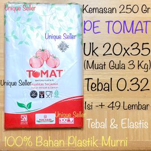 Kantong Plastik PE Tomat Uk 10x20 (1/4 Kg) 12x25 (1/2 kg) 15x30 (1 kg) 18x35 (2 kg) 20x35 (3 kg) 25x45 (4 kg) 30x45 (5 kg) / Plastik PE Tomat 1 kg 2 kg 3 kg 4 kg 5 kg