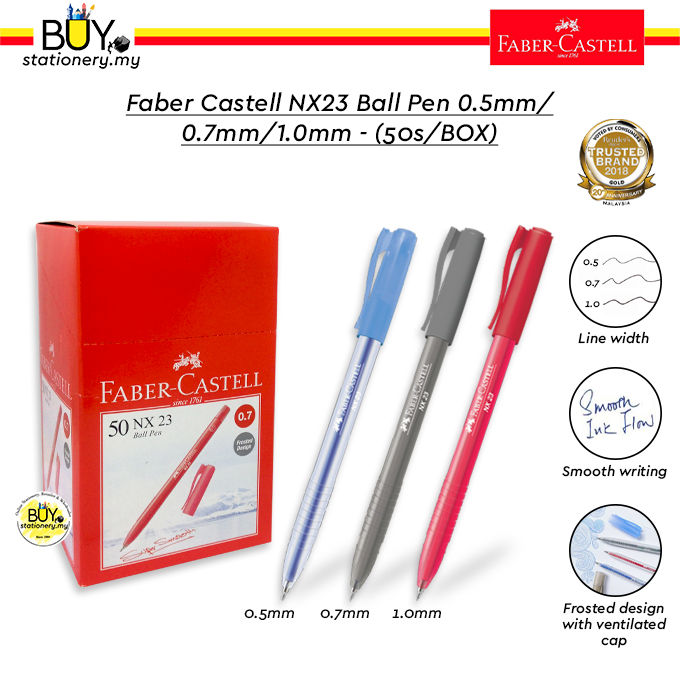 Faber Castell NX23 Ball Pen 0.5mm/0.7mm/1.0mm – (50s/BOX) | Lazada