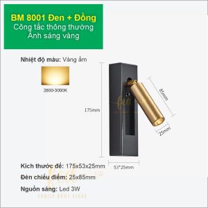 Đèn Rọi Đọc Sách Gắn Tường Dimmer Tăng Giảm Độ Sáng Kèm Ổ Cắm USB Sạc Điện Thoại Lắp Tab Đầu Giường Phòng Ngủ Khách Sạn