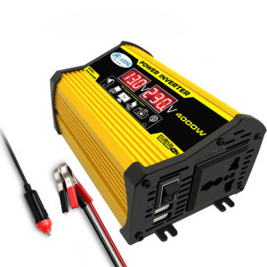JUXING 4000W Portable Automotive Power Inverter LED Display Modified Sine Wave Power Inverter Voltage Converter Built-in Transformer DC12V To AC220V Inverter Car Home With Fan Etc.