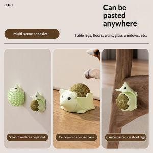QIHUISHI Đồ chơi cho mèo cào nhím dễ thương với thiết kế bóng bạc hà cho mèo dính cho tường sàn và đồ nội thất-Búp bê cho mèo Tự Giải trí