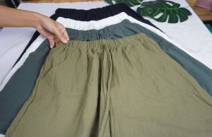 FOMIKA 1 กางเกงขาสั้น ผ้าคอตตอนลินิน สไตล์ ญี่ปุ่น (ผลิตในไทย)