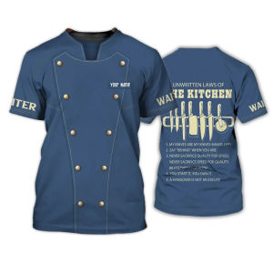 [Local Stock] HBESTY  Kitchen Knife Graphic Chef T-shirt For Men Women 3D Printing Fake Pattern T Shirt Summer Fashion Cosplay Costume Short Sleeves