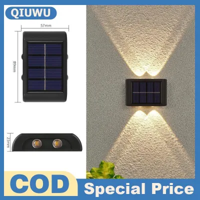 QIUWU Đèn LED TREO TƯỜNG chạy bằng năng lượng mặt trời không thấm nước không khí trang trí sân vườn không cần điện từ nhà