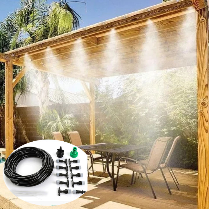 Outdoor Misting Cooling System Mist Sprinkler Nozzle Plant Irrigation