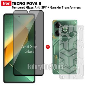 Tempered Glass Tecno Pova 6 Pro Layar Privacy Free Garskin Transformers Handphone