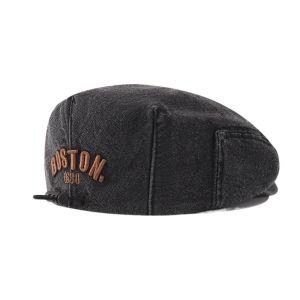 COZY NOOK Solid Color Kids Denim Beret Letter Embroidered Drawstring Peaked Cap Fashion Harajuku Newsboy Cap Boy