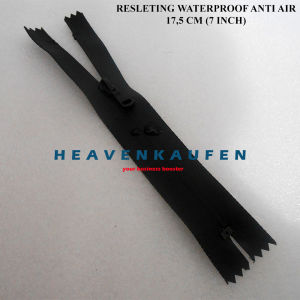Resleting Zipper Anti Air Waterproof Panjang 175 cm Atau 7 inch Warna Hitam Harga Per Biji