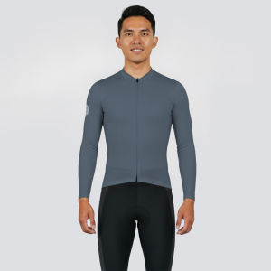 Bizkut Baseline Cycling Long Sleeve Jersey Men Women Comfort Fit Breathable UV Protection 4 Pockets L1