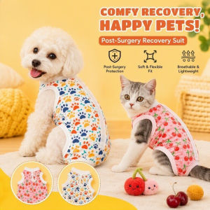 Pet Recovery Suit Breathable Soft Jumpsuit Post Surgery Anti Lick Stretchy Velcro Cats Dogs