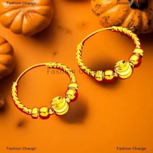 [COD] Fashion Change Gold Color Lucky Beads Earrings For Wome Wedding Birthday Ear Charms Fine Jewelry Gifts