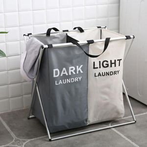 2/3 Grid Dirty Clothes Organizer Laundry Storage Basket Modern Minimalist Folding Bracket Bathroom Waterproof Laundry Hamper Home Accessories