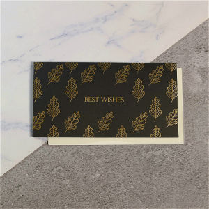 *Happy Birthday* Mystery Black Gold Stamping Retro Style Folding Greeting Card with Envelope