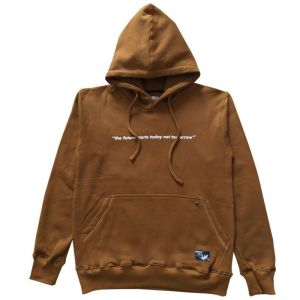 ANYWAY JUMPER HOODIE "THE FUTURE TOMORROW" BROWN 043