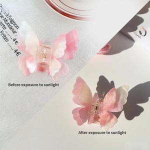 YHJ Ánh sáng mặt trời Thay đổi màu sắc Bướm kẹp tóc Hai tầng Chủ nghĩa cổ tích Acrylic Kẹp tóc Kẹp tóc Phụ kiện tóc cho các cô gái nữ2026
