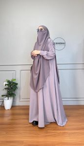 Gamis Abaya Wanita Muslim Terbaru Bahan Amigo Crush Zahwa By Khadijah Kerudung