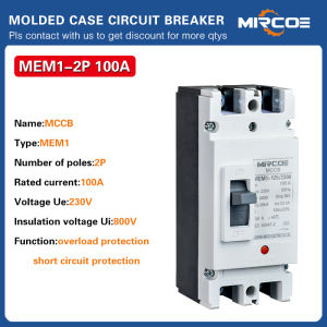 MIRCOE 2P/3P AC MCCB 100A-250A 220V 400V Air Switch CE Certified for electrical engineering control panels RV Solar Inverter Engineering Vehicle Automotive Circuit Overload Protection Automotive Circuit Breaker