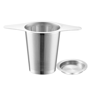 Premium 304 Nonrust Steel Teas Infuser With Double Handle Heat Resistant Silicone Grip Teas Strainer For Teapots Cups