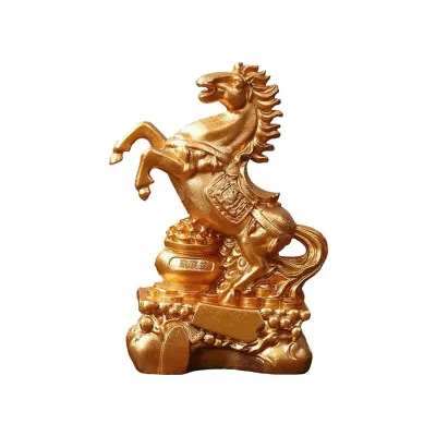Patung kuda feng shui Dekorasi Patung Kuda Hoki patung kuda emas Rumah Ruang Tamu Imlek