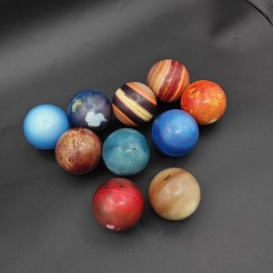 10PCS Mainan Edukasi Planet Bola Elastis Bola Bentuk Planet Bola Tata Surya/Solar System Planet Balls