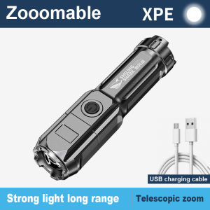 Lampu suluh super terang Torch light usb rechargeable Lampu Suluh super bright powerful with battery mini tactical flashlight waterproof Zoom Light