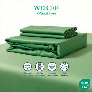 WEICEE ผ้าปูที่นอน Plain Bedsheet มี3ฟุต/3.5ฟุต/5ฟุต/6ฟุตผ้าปูที่นอนกันไรฝุ่น รัดมุมรอบเตียง360องศา ผ้าปูที่นอน6ฟุต ฟรีปลอกหมอน 2 ใบ Hotel Quality