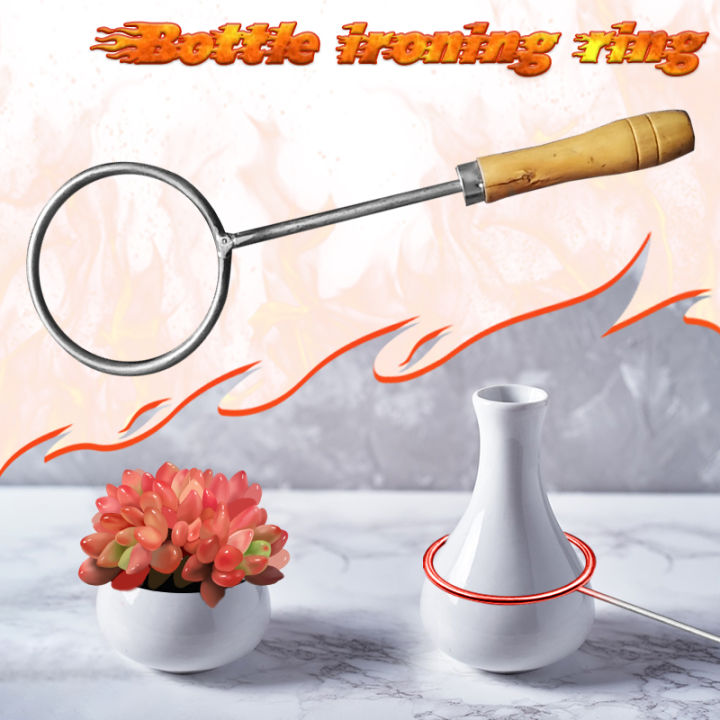 Bottle iron ring wine flask stainless steel iron vase double-head iron ring wine bottle into vase universal type iron ring cutting artifact bottle ironing tool