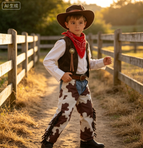 Kids Cowboy Costume Western Cowboy Cosplay Outfit Boys Girls Cowboy Set Birthday Party Halloween Dress Up