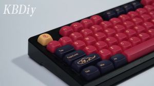 KBDiy 130 Keys/Set Korean Keycap PBT KOA Profile GMK Red Samurai Keycaps for Mechanical Keyboard for Cherry MX Switch Five Sides