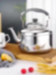 304 Stainless steel whistle kettle Non-magnetic thickened boiling water kettle Induction cooker gas universal tea kettle 5L2026