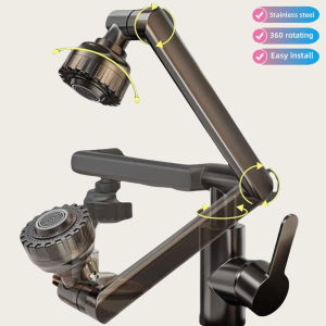 720° Mechanical Arm Rotating Kitchen Faucet 304 Stainless Steel Rotating Taps Rust-proof Water-saving Bathroom Kitchen Sink Faucets Single Cold