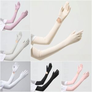 MODERNLUX Long Gloves Sun Protection Gloves Ice Silk UV Protection Bicycle Gloves Breathable Touchscreen Ice Silk Sleeve Summer