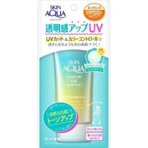 Rohto Skin Aqua Tone Up Essence Sunscreen UV Super Moisture Gel 140g SPF50+ PA++++  Lavender /Mint Green/ Rose /Happiness Aura 80g Direct from Japan