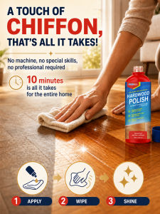 Floor Polish High Gloss Wood Floor Polish For Home/Office Use Easy Application For Shiny Finish/Restores Wooden Floor/For Homeowners & Cleaners