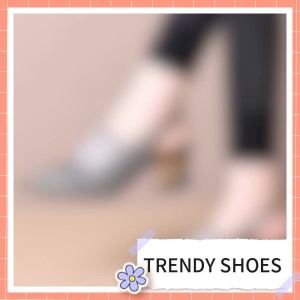 Closed-toe Sandals with Rubber Print PU Middle Heel (3-5cm) One-Strap Buckle Toe Sandals with Chunky Heel