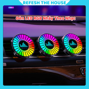 Đèn led rgb tròn nháy theo nhạc 16 triệu màu cảm biến âm thanh đèn trang trí PC gắn xe oto để bàn làm việc....