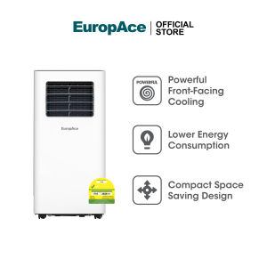 EuropAce Portable Air Conditioner 9000BTU | EGAC12A6 | Powerful Cooling Energy Saving Dry Mode Auto Evaporation 24H Timer White 1 Year Warranty