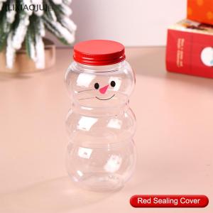[LIXIAOJU] 500ML Christmas Snowman Water Bottles Milk Tea Bottles Coffee Juice Portable Drinking Bottle For Milk Tea Shop Home Juice Cup