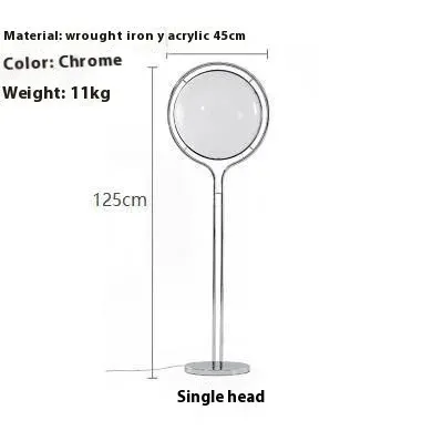 2024 Creative E27 Desk lamp LED Metal Chrome Light Living Room Ho Room White Acrylic Ball Lights Home Art Deco Art Floor lamp